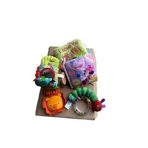 Baby assorted soft toys blocks Minnie mouse rattles I,NFANTINOO five items ￼